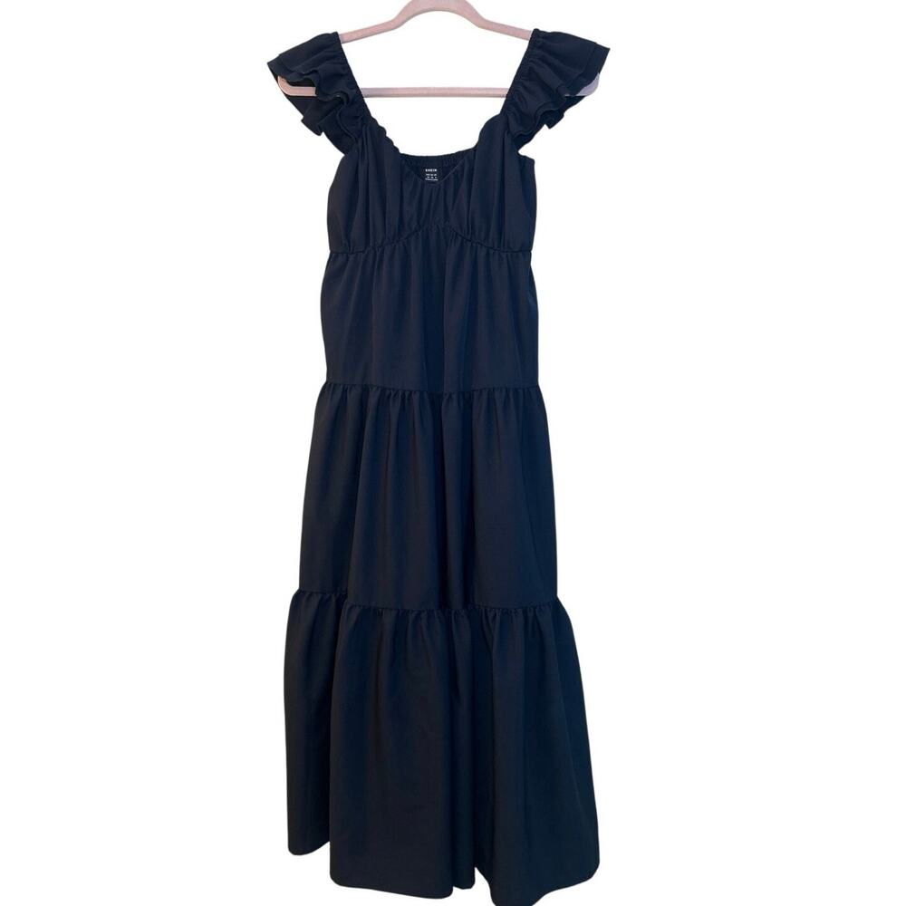 Navy Blue Maxi Dress XS Ruffle Sleeve New Without Tags